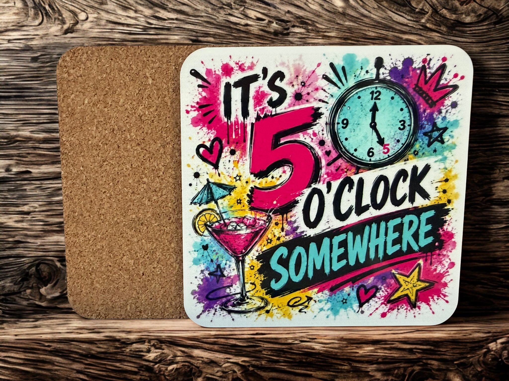 Glasuntersetzer – It's 5 O'Clock Somewhere (4er-Set)