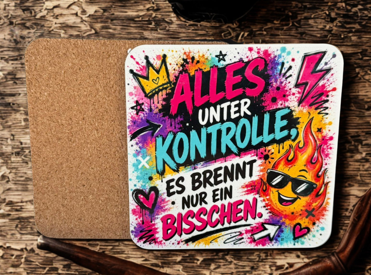 Glasuntersetzer – Alles unter Kontrolle (4er-Set)