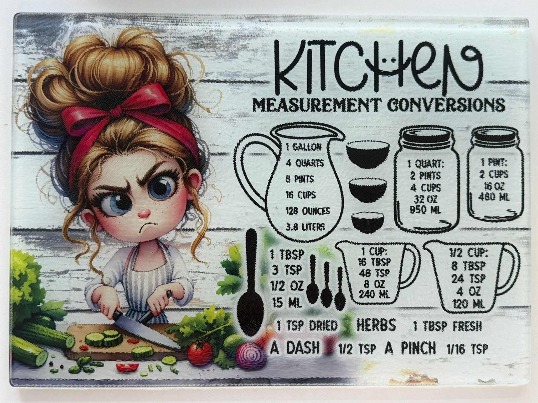 Glasschneidebrett – Kitchen Measurement Conversions